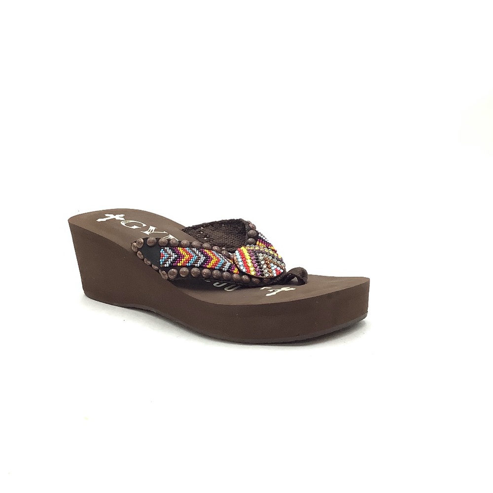 Gypsy Soule Women's Sandals Brown/Mutl Color Swarovski Crystals Size: 11